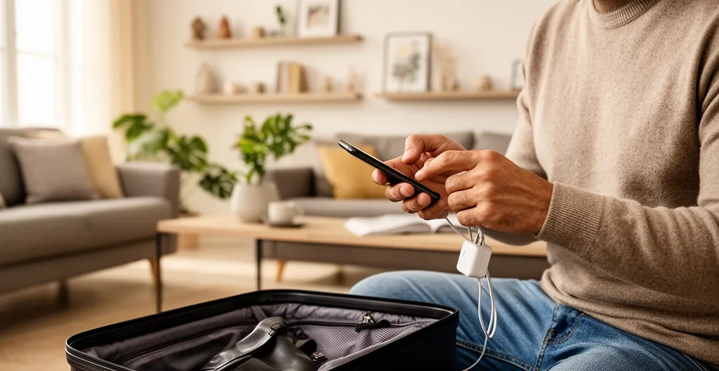 Préparation check-in autonome avec vérification téléphone et documents